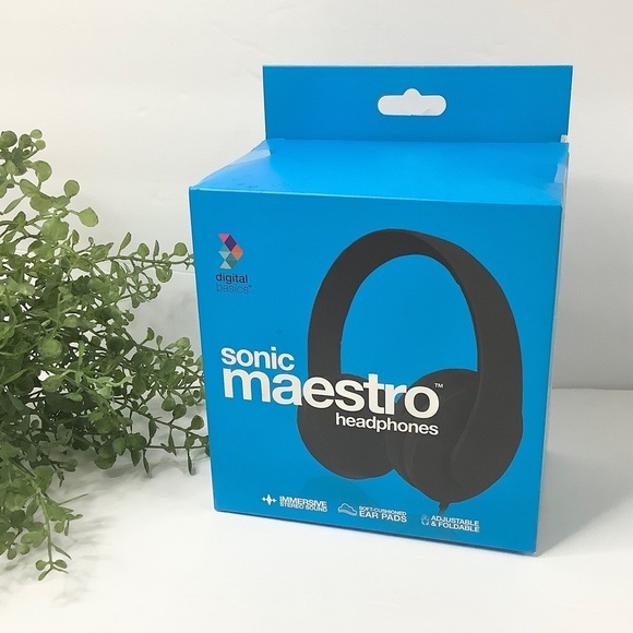 DIGITAL BASICS Sonic Maestro Stereo Headphones Black NEW - Picture 7 of 7